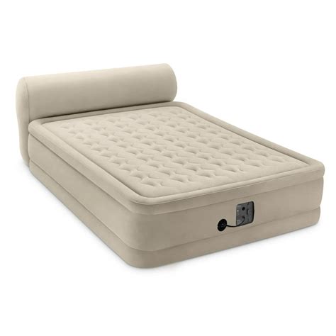 Intex Queen 18" Dura-Beam Ultra Plush Headboard Airbed Mattress with ...