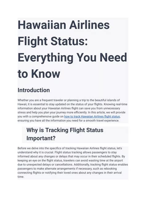 PPT - Hawaiian Airlines Flight Status_ Everything You Need to Know PowerPoint Presentation - ID ...