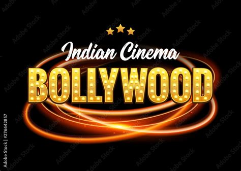 Bollywood Indian Cinema Film Banner. Indian Cinema bollywood Logo Sign Design Glowing Element ...