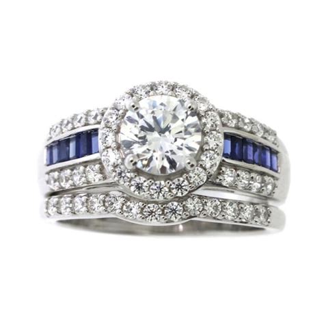 Brilliance Fine Jewelry - Brilliance Fine Jewelry Sterling Silver Simulated Diamond with Created ...