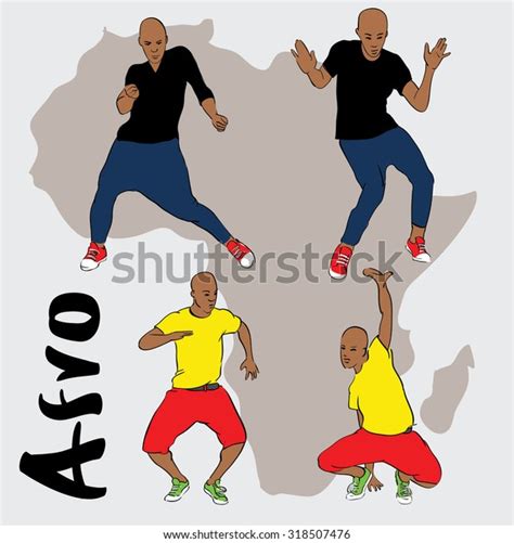 Afro House Kuduro Dancing Mans On Stock Vector (Royalty Free) 318507476 ...