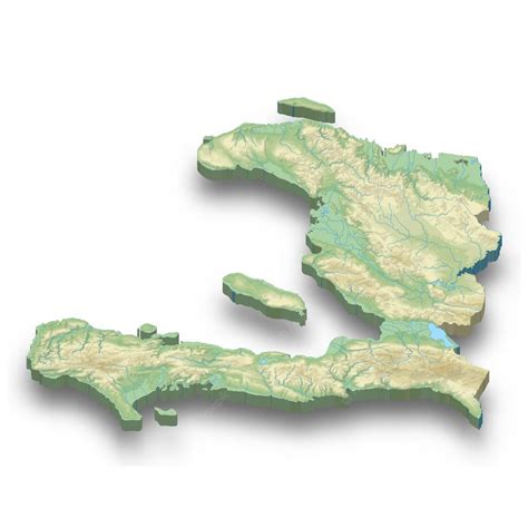 Premium Vector | 3d isometric relief map of haiti