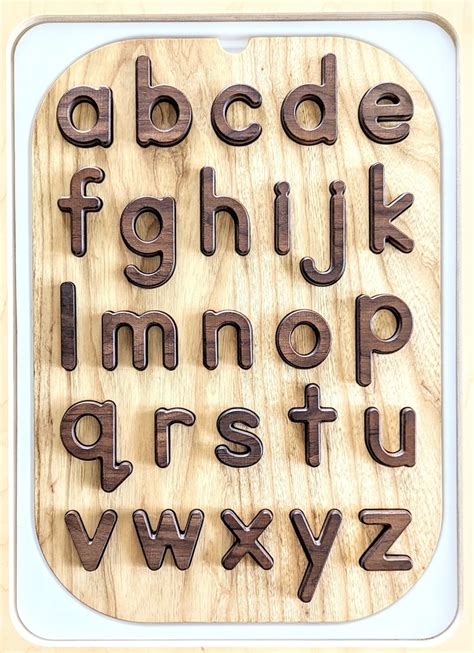 Wood Alphabet Puzzle / Wooden Alphabet / Montessori Alphabet / Alphabet ...