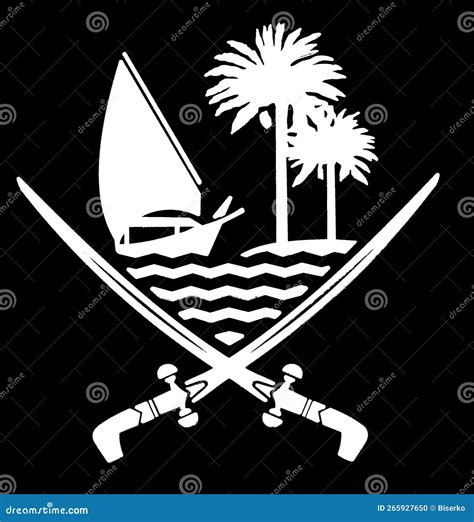 Coat of arms of Qatar stock illustration. Illustration of sail - 265927650