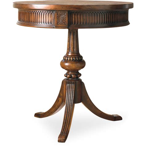 Hooker Furniture Living Room Accents Round Accent Table with Ornate Pedestal and Spider Base ...