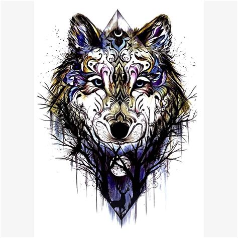 Temporary Tattoo TH-202 Night Wolf | Dublin Body Paint