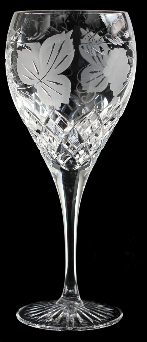 Crystal Large Wine Glass in Grapevine cut | Crystal Glass Centre