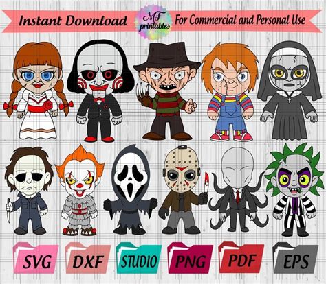 Bundle Horror movie svg babies Horror CharactersHalloween | Etsy | Scary movie characters ...