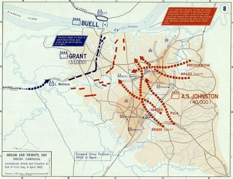 Battle of Shiloh, First Day, April 6, 1862, battle map, zoomable image | House Divided