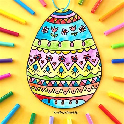 Cute Doodle Easter Egg - Printable Easter Egg Coloring Pages - Crafting ...