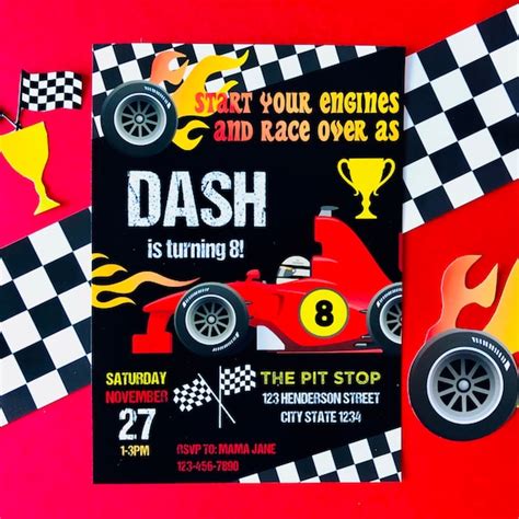 Race Car Birthday Party Invitation/ Car Racing Birthday Invite EDITABLE ...