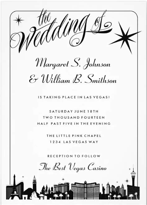 Las-Vegas Wedding Invitation Wording - Help is Here wedding ideas