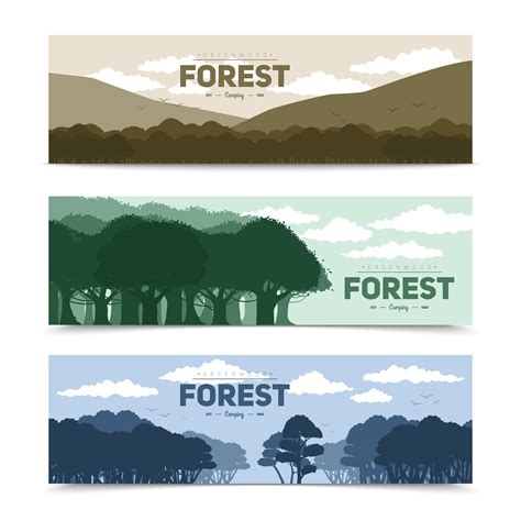 Tree Forest Banners Set 472466 Vector Art at Vecteezy