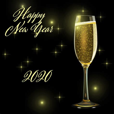 2020 Happy New Year Gold Black Free Stock Photo - Public Domain Pictures