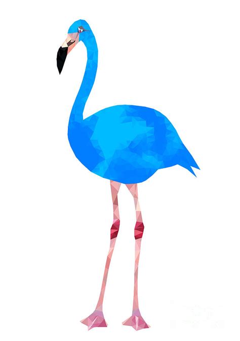 Vibrant Dark Blue Flamingo Bird Low Digital Art by Samantha Jo - Pixels