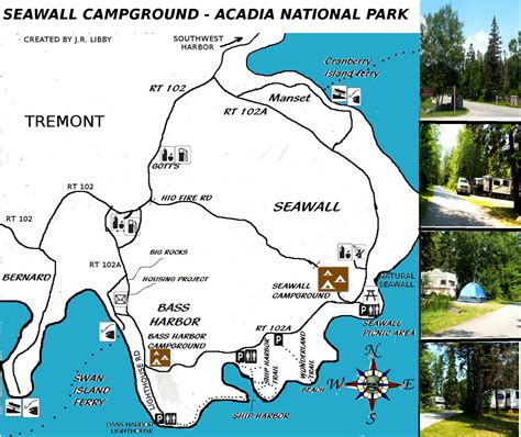 Acadia National Park Camping Map | Cities And Towns Map