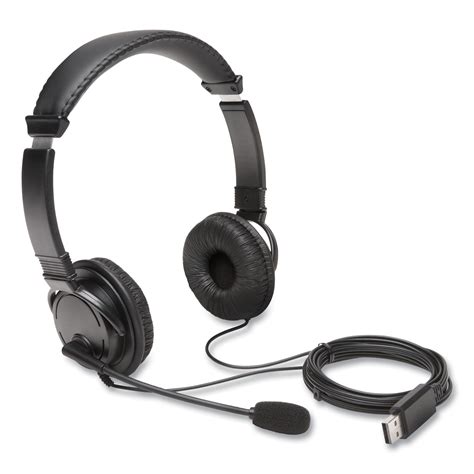 Hi-Fi Headphones with Microphone, 6 ft Cord, Black - River City Office Supply