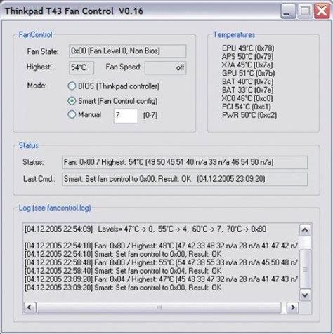 Thinkpad Fan Controller (tpfancontrol) 0.21 Beta - Download, Screenshots