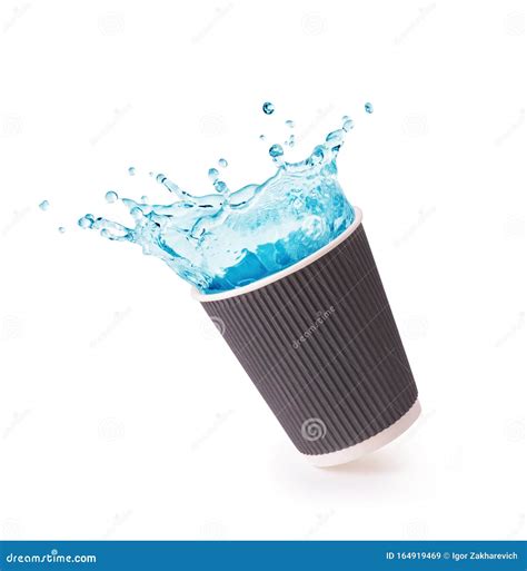 Water in a paper cup stock image. Image of blank, dishes - 164919469