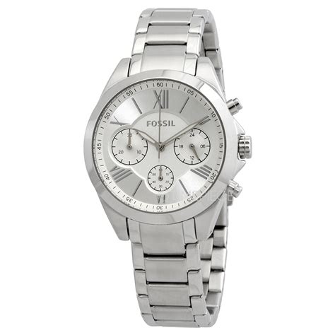 Fossil Modern Courier Chronograph Quartz Silver Dial Ladies Watch BQ3035