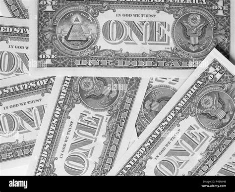 Black and white Dollar notes 1 Dollar Stock Photo - Alamy