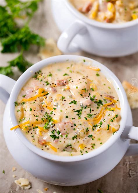 Slow Cooker Cheesy Ham Chowder - The Chunky Chef