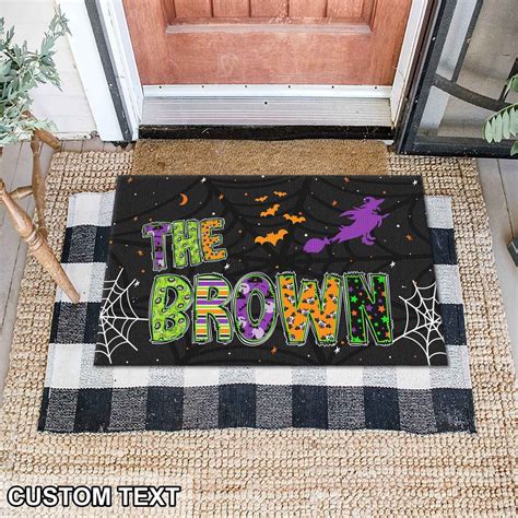 Halloween Doormat, Personalized Halloween Family Doormat, Witch ...