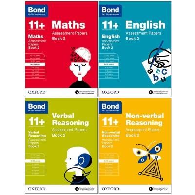 Bond 11+ Maths, English 4 Books Set Assessment Papers (Book 2) (Age 9 ...