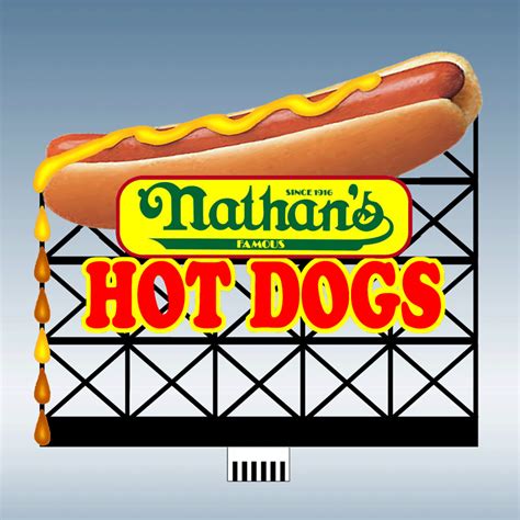 88-3551 Large Nathan's Hot Dog sign – Lights4Models