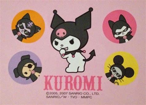 Onegai MM; her gang, known as "Kuromi's 5": Purple cat is Nyanmi, orange dog(?) is Wanmi, white ...