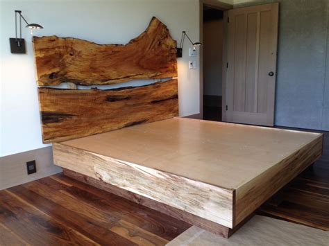 Live Edge Headboard, Diy Wood Headboard, Headboard With Shelves, Headboard Designs, Bedroom ...