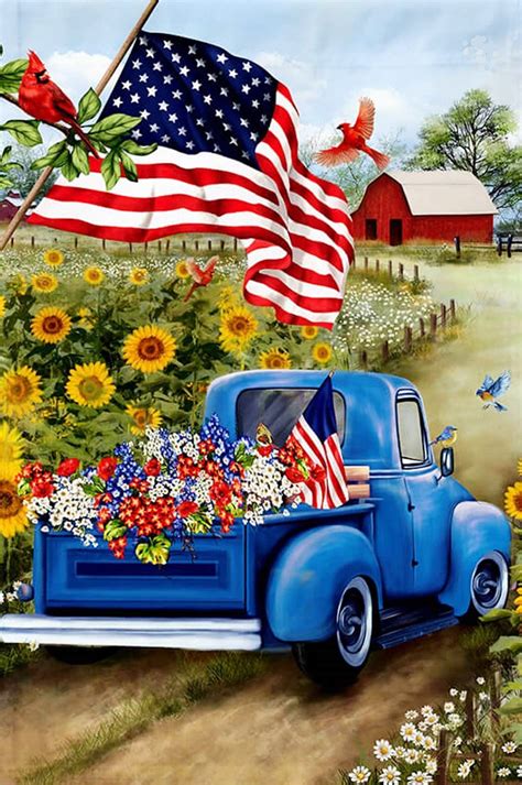 American Flag Pick up Truck Patriotic Sublimated Double Sided - Etsy ...