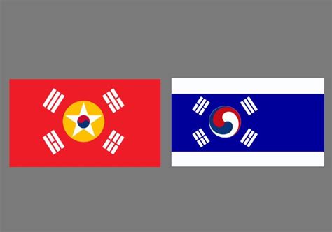 Communist South Korea and Democratic North Korea : r/vexillology