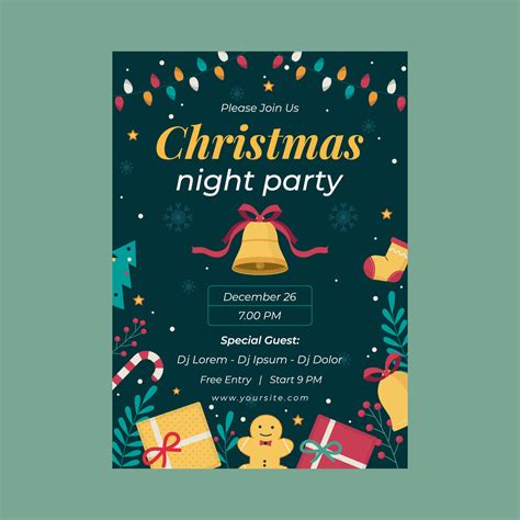 Christmas Party Poster Template 13347747 Vector Art at Vecteezy