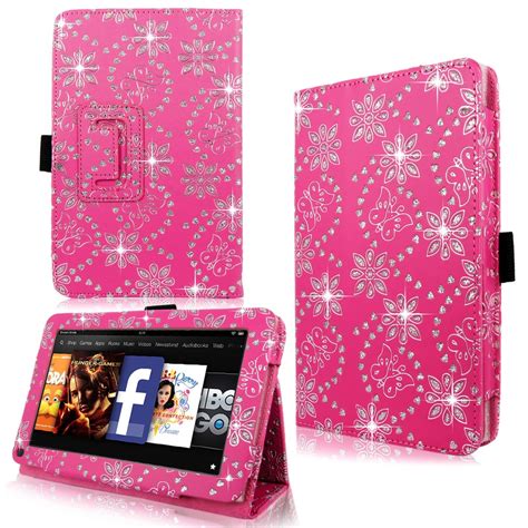 Bling Diamond Sparkly Pu Leather Flip Case Cover For Amazon Kindle Fire Tablet | eBay