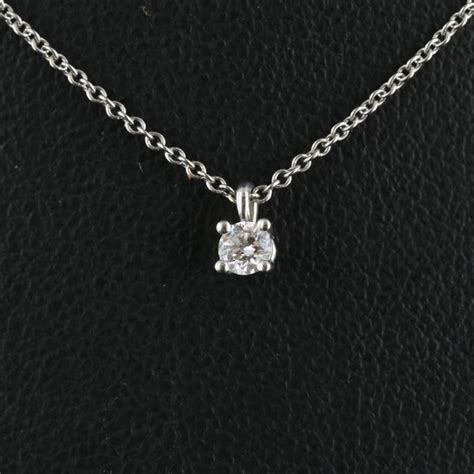 Tiffany & Co. Platinum Diamond Solitaire Necklace | EBTH