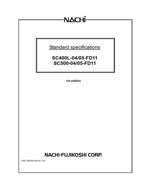 SC400L-SC500 Standard Specifications | PDF | Rotation Around A Fixed ...