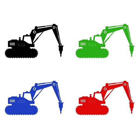 Set Of Excavator On White Background 2150085 Vector Art at Vecteezy