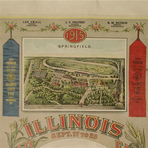 View, Illinois, Springfield, State Fair, Antique Broadside Print, 1915 ...