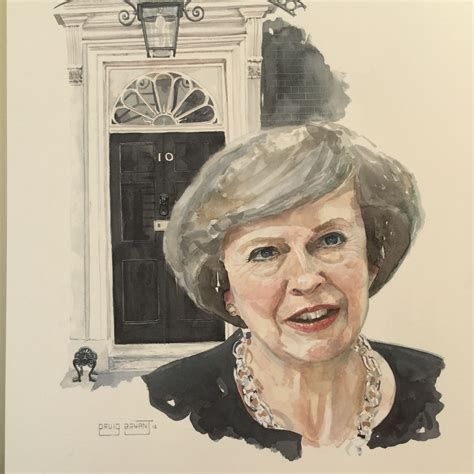 Portrait of Theresa May now hanging in the Carlton Club in London | Portrait, Male sketch, Art