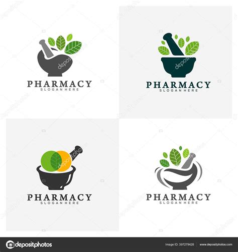 Set Creative Pharmacy Concept Logo Design Template Medical Pharmacy ...