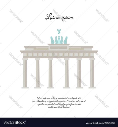 Brandenburg gate color Royalty Free Vector Image