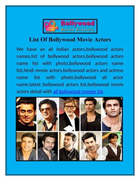 List Of Bollywood Movie Actors