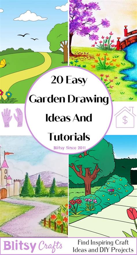 20 Easy Garden Drawing Ideas - How to Draw a Garden