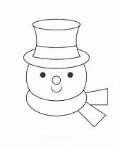 Snowman Faces Coloring Pages sketch template