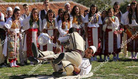 Kosovar Albanians Traditional Custumes Perform Old Editorial Stock ...