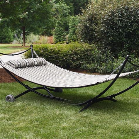 9.5-ft Black Polyolefin Double Hammock with Stand | numarkcustomerservice.com | Backyard hammock ...