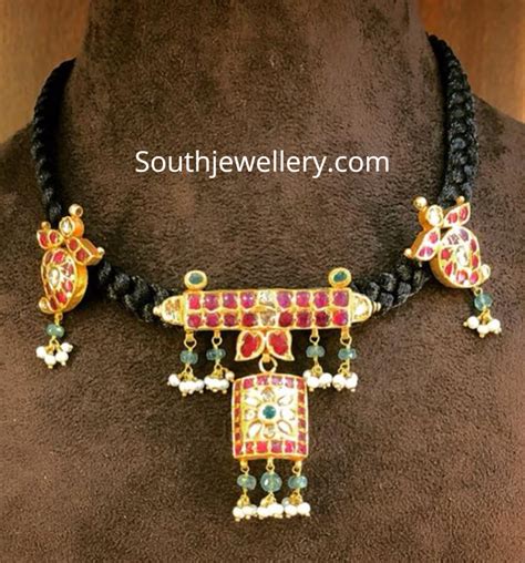 Simple Black Thread Necklace - Indian Jewellery Designs