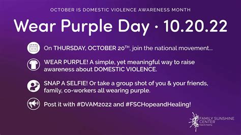 Wear Purple Day for DVAM - Family Sunshine Center