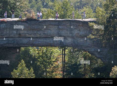 Natural Bridge state park sandstone arch Red River gorge kentucky Stock ...